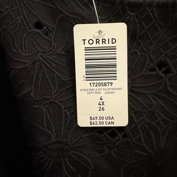 Torrid off shoulder sweat shirt 4x - Picture 5 of 7
